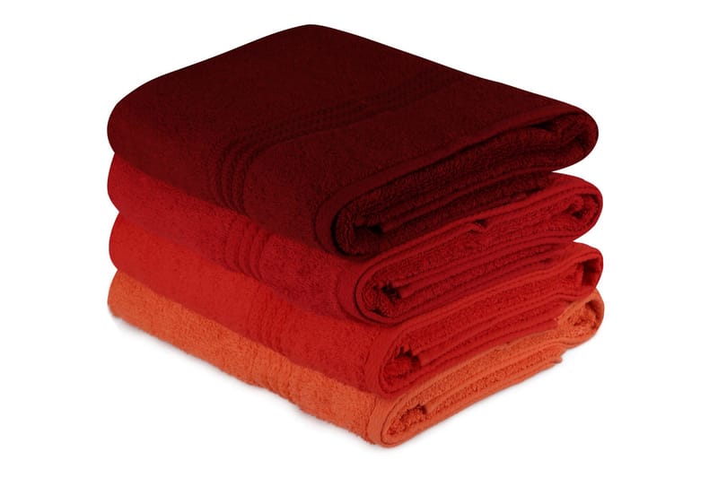 Hobby Badhandduk 70x140 cm 4-pack - Orange/Röd/Rosa - Textil & mattor - Badrumstextil
