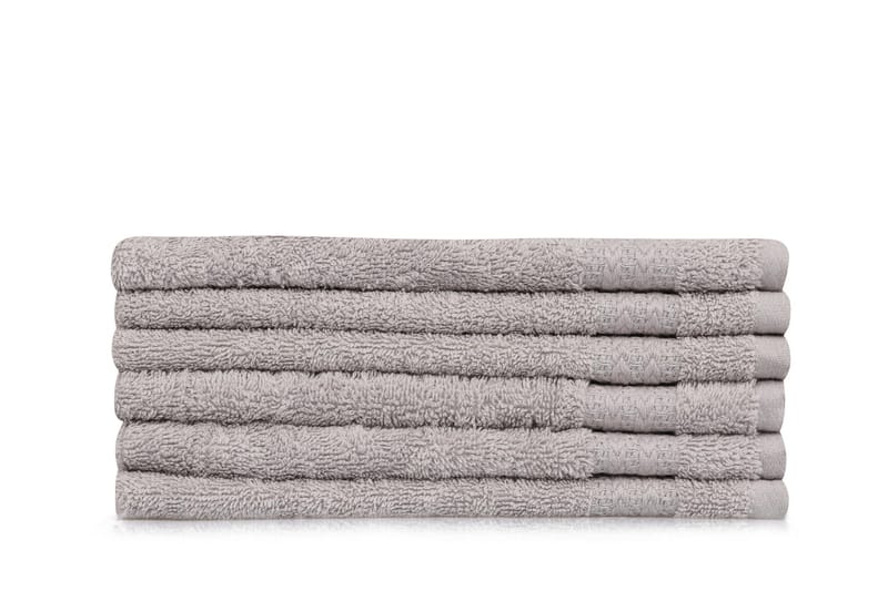 Hobby Handduk 30x50 cm 6-pack - Ljusgrå - Textil & mattor - Badrumstextil