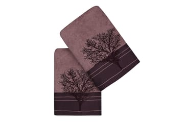 Hobby Handduk 50x90 cm 2-pack - Vinröd/Brun - Textil & mattor - Badrumstextil