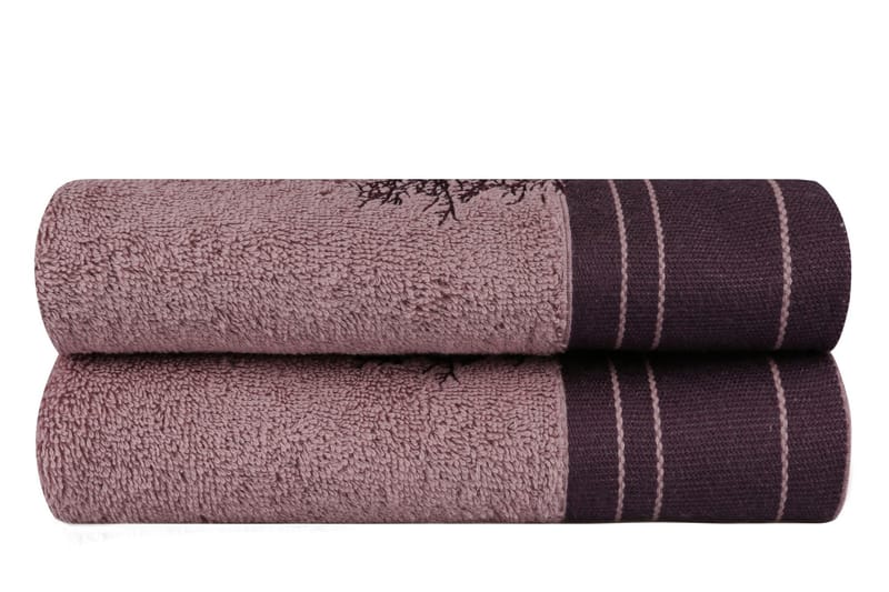 Hobby Handduk 50x90 cm 2-pack - Vinröd/Brun - Textil & mattor - Badrumstextil