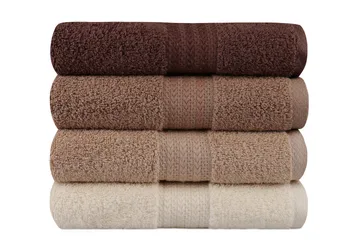 Hobby Handduk 50x90 cm 4-pack - Creme/Beige/Brun - Textil & mattor - Badrumstextil