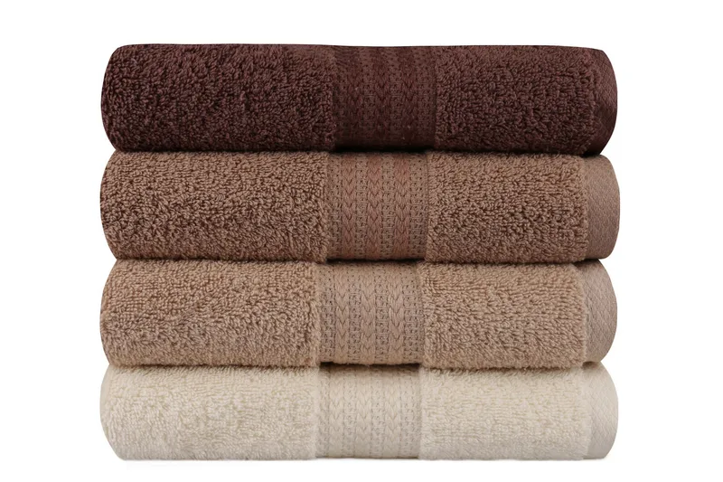 Hobby Handduk 50x90 cm 4-pack - Creme/Beige/Brun - Textil & mattor - Badrumstextil
