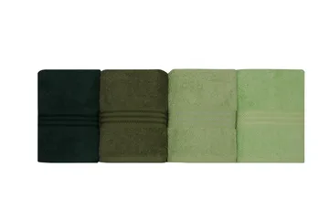 Hobby Handduk 50x90 cm 4-pack - Grön - Textil & mattor - Badrumstextil