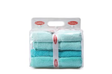 Hobby Handduk 50x90 cm 4-pack - Blå/Flerfärgad - Textil & mattor - Badrumstextil