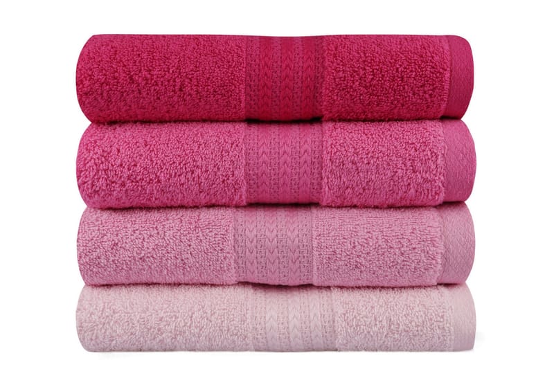 Hobby Handduk 50x90 cm 4-pack - Rosa - Textil & mattor - Badrumstextil