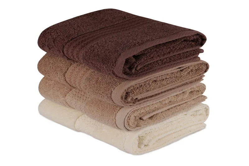 Hobby Handduk 50x90 cm 4-pack - Creme/Beige/Brun - Textil & mattor - Badrumstextil