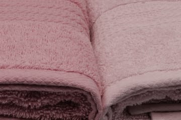 Hobby Handduk 50x90 cm 4-pack - Ljusrosa/Creme - Textil & mattor - Badrumstextil