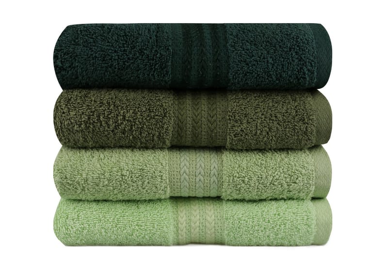 Hobby Handduk 50x90 cm 4-pack - Grön - Textil & mattor - Badrumstextil