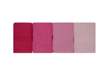 Hobby Handduk 50x90 cm 4-pack - Rosa - Textil & mattor - Badrumstextil
