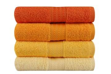 Hobby Handduk 50x90 cm 4-pack - Gul/Orange - Textil & mattor - Badrumstextil