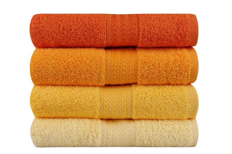 Hobby Handduk 50x90 cm 4-pack - Gul/Orange - Textil & mattor - Badrumstextil