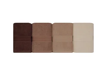 Hobby Handduk 50x90 cm 4-pack - Creme/Beige/Brun - Textil & mattor - Badrumstextil