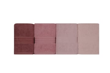 Hobby Handduk 50x90 cm 4-pack - Ljusrosa/Creme - Textil & mattor - Badrumstextil