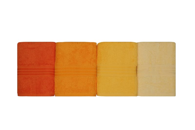 Hobby Handduk 50x90 cm 4-pack - Gul/Orange - Textil & mattor - Badrumstextil