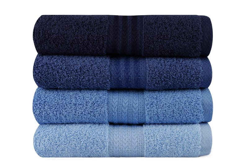 Hobby Handduk 50x90 cm 4-pack - Mörkblå/Blå/Ljusblå - Textil & mattor - Badrumstextil
