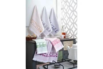 Landercost Tvättlapp 6-pack - Vit/Blå/Grå/Rosa/Lila/Grön/Gul - Textil & mattor - Badrumstextil