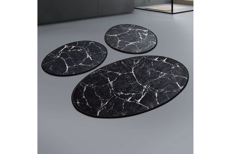 Niyanna Badrumsmatta 3-pack, Svart/Vit