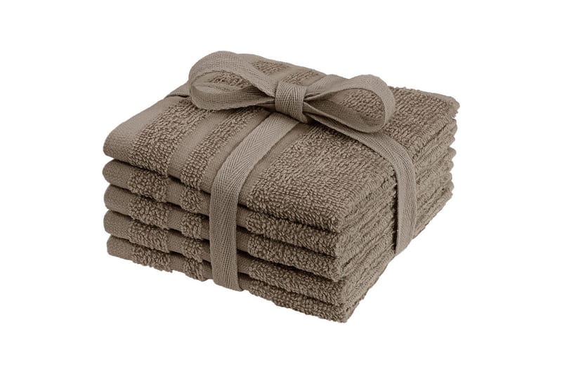 Tvättlappar Basic 25 x 25 cm - Brun - Textil & mattor - Badrumstextil