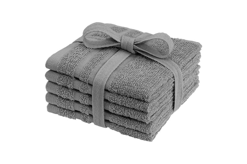 Tvättlappar Basic 25 x 25 cm Grå - Grå - Textil & mattor - Badrumstextil
