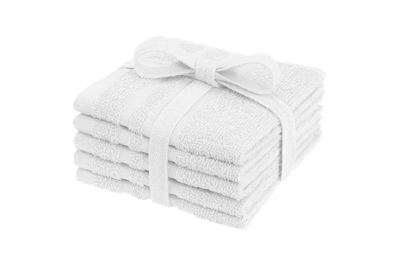 Tvättlappar Basic 25 x 25 cm - Vit - Textil & mattor - Badrumstextil