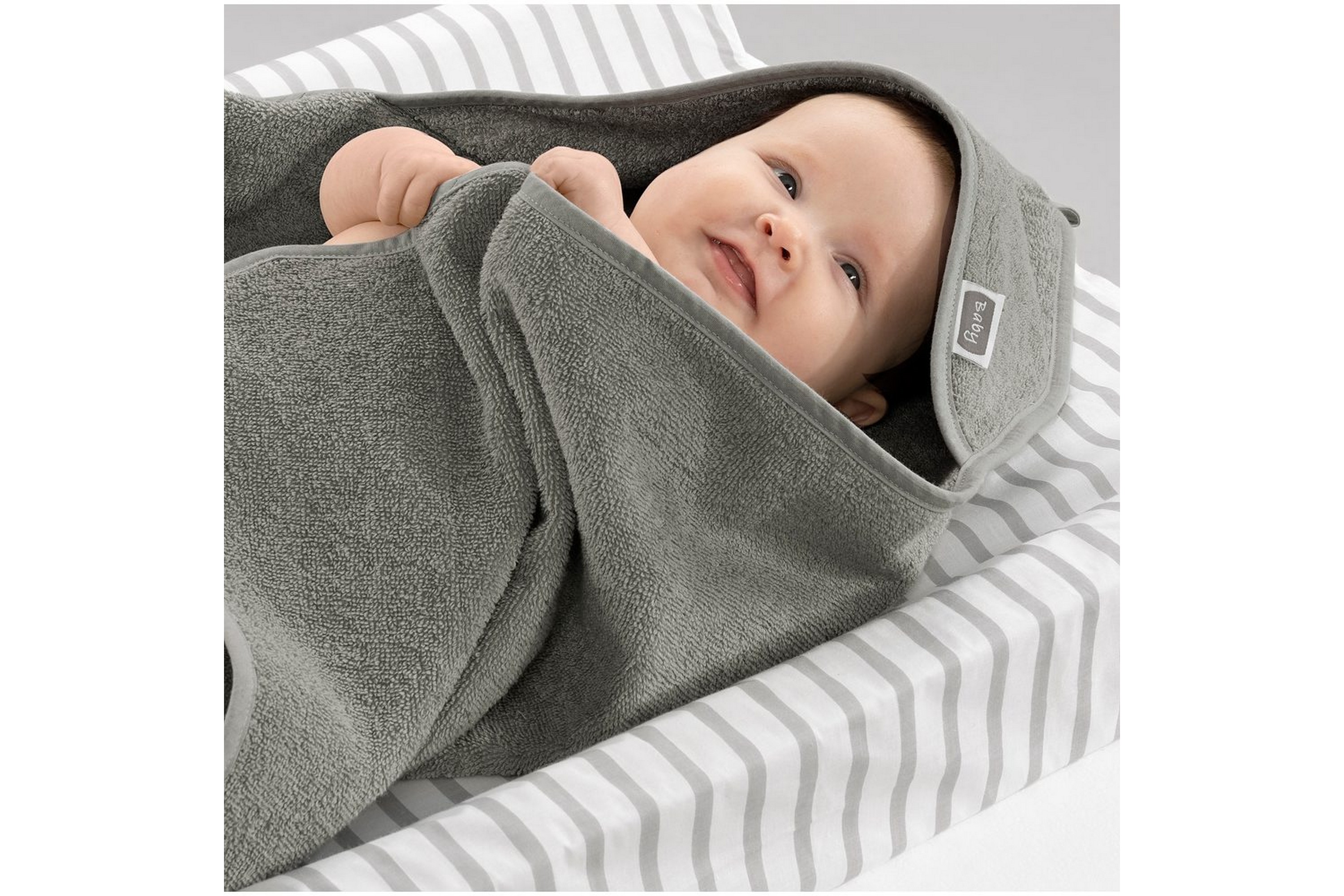 Produktfoto för Borganäs Badcape 2-pack (Grå/Vit)