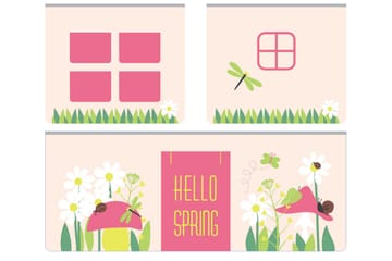 Gardin till Loftsäng Fjonker 140x235 cm Vår - Flerfärgad/Rosa - Textil & mattor - Barntextilier - Barngardiner