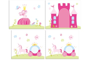 Gardin till Loftsäng Fjonker 140x235 cm Prinsessa/Cinderella - Flerfärgad/Rosa - Textil & mattor - Barntextilier - Barngardiner