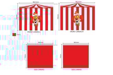 Sänggardin Bourdall Cirkus - Flerfärgad - Textil & mattor - Barntextilier - Barngardiner