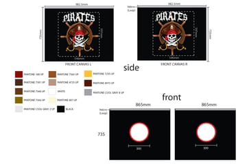 Sänggardin Bourdall Pirates - Flerfärgad - Textil & mattor - Barntextilier - Barngardiner