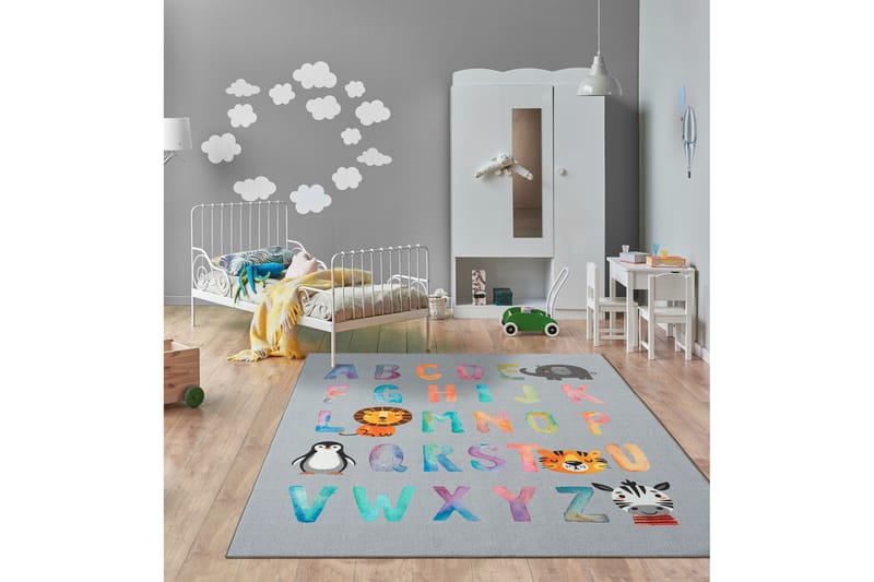 Play Barnmatta 120x160 cm - Grå - Textil & mattor - Barntextilier - Lekmatta & matta barnrum