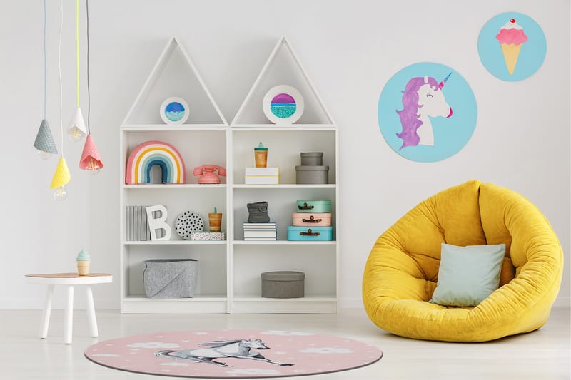 Play Barnmatta Rund 120 cm - Rosa - Textil & mattor - Barntextilier - Lekmatta & matta barnrum