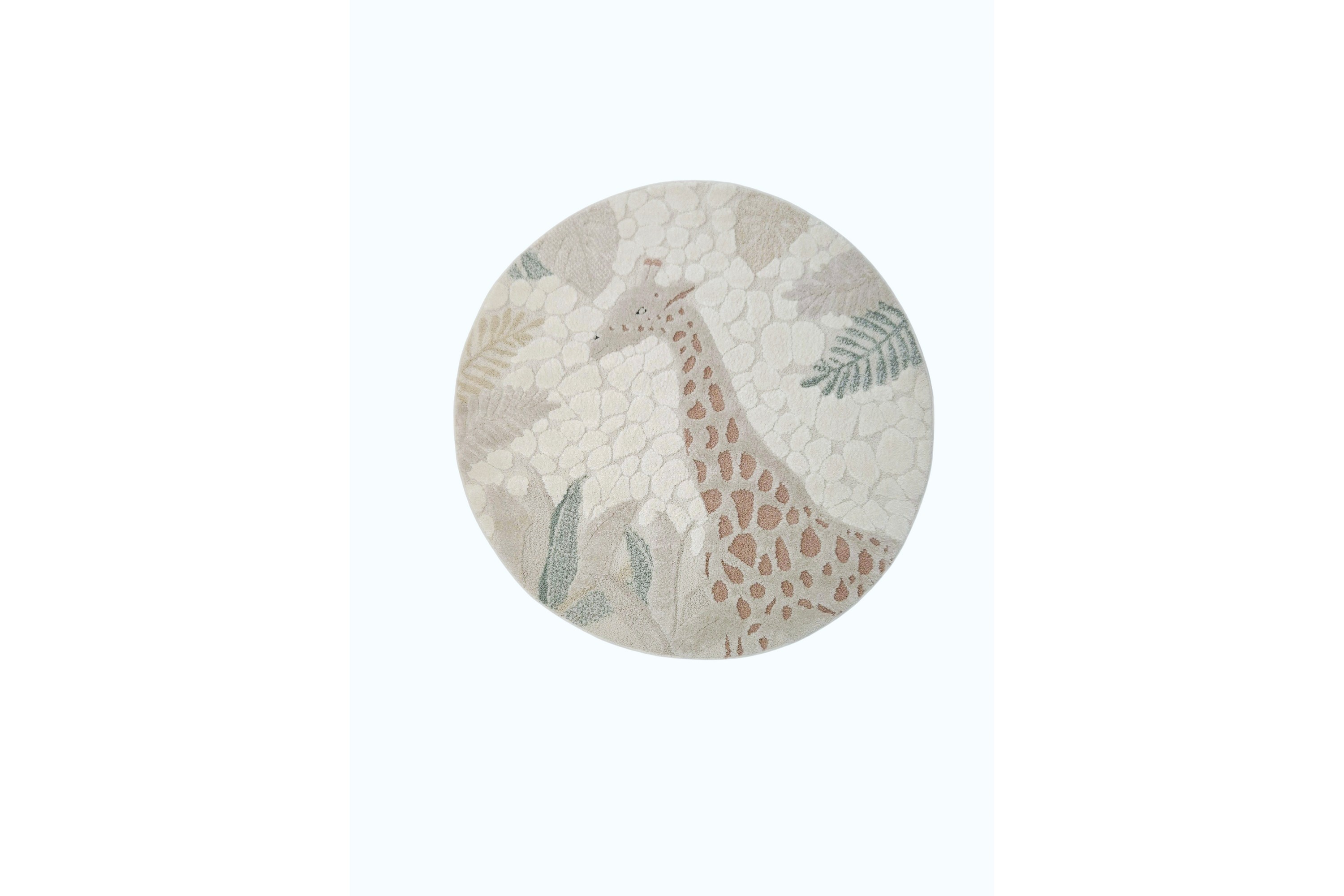 Genova Giraff Barnmatta 120x120 cm Kvadratisk Creme