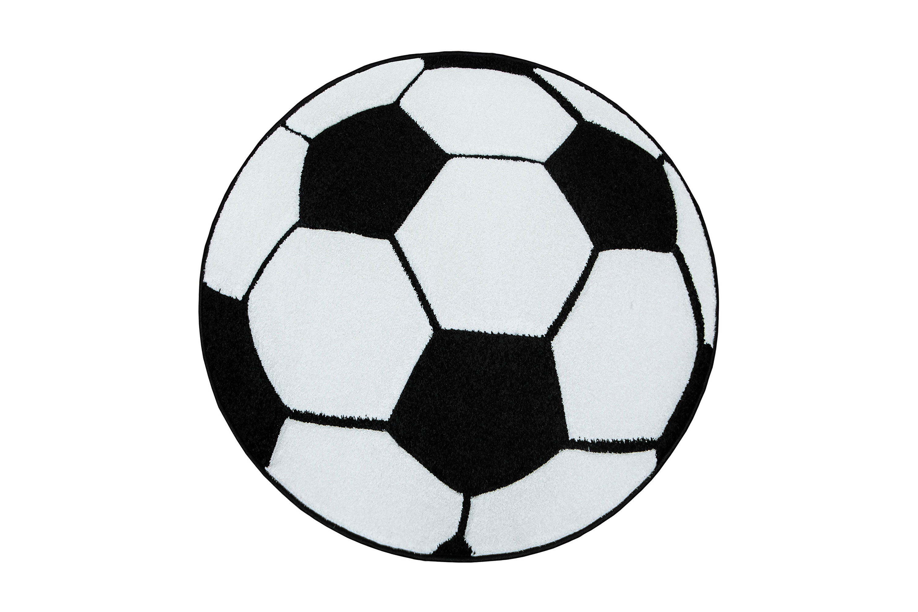 Atlas Barnmatta 120 cm Rund Fotboll Svart/Vit