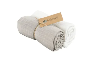 Muslinwrap 2-Pack - Vit/Grå (110 x 110 cm) - Textil & mattor - Filt & pläd