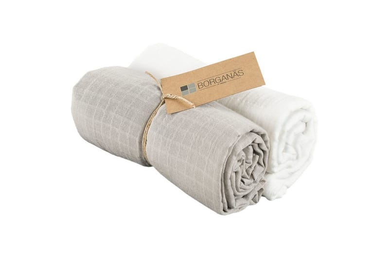 Muslinwrap 2-Pack - Vit/Grå (110 x 110 cm) - Textil & mattor - Filt & pläd