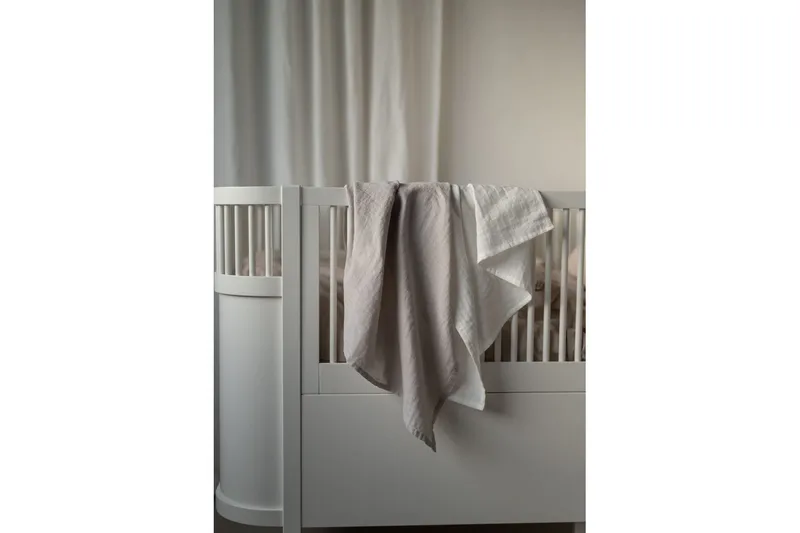 Muslinwrap 2-Pack - Vit/Grå (70 x 70 cm) - Textil & mattor - Filt & pläd
