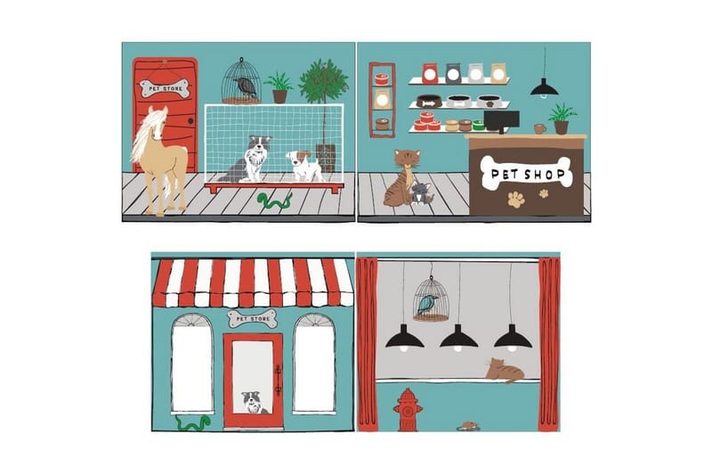 Pino Barngardiner 140 cm - Blå - Textil & mattor - Barntextilier - Barngardiner