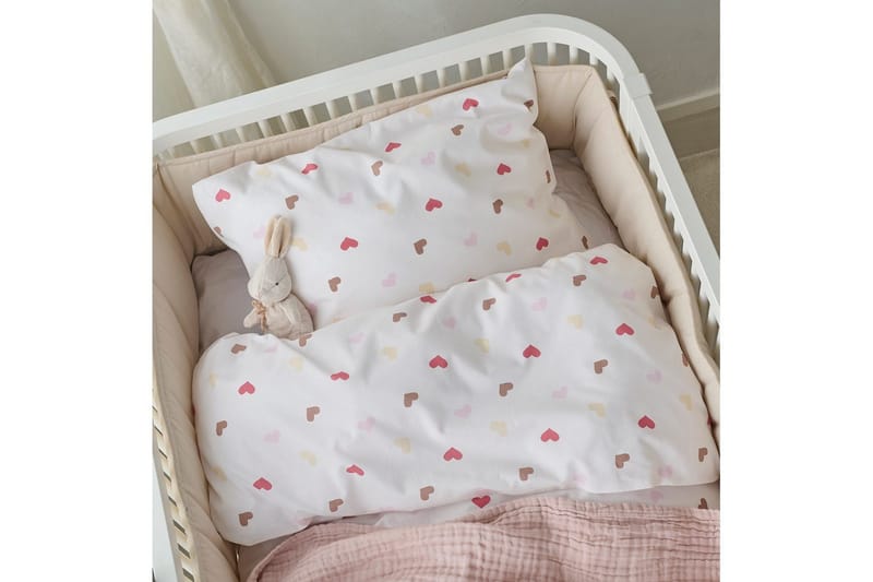 Påslakanset till Spjälsäng 2-Dels Hjärtrud - beige - Textil & mattor - Sängkläder - Bäddset & påslakanset - Påslakanset enkelsäng