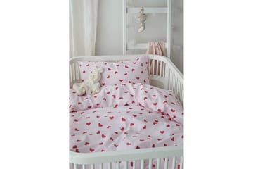 Påslakanset till Spjälsäng 2-Dels Hjärtrud - Rosa - Textil & mattor - Sängkläder - Täcke