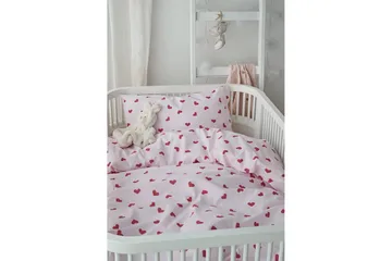 Påslakanset till Spjälsäng 2-Dels Hjärtrud - Rosa - Textil & mattor - Sängkläder - Bäddset & påslakanset - Påslakanset enkelsäng