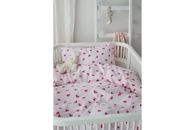 Påslakanset till Spjälsäng 2-Dels Hjärtrud - Rosa - Textil & mattor - Sängkläder - Bäddset & påslakanset - Påslakanset enkelsäng