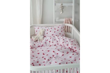 Påslakanset till Spjälsäng 2-Dels Hjärtrud - Rosa - Textil & mattor - Barntextilier - Sängkläder barn - Bäddset barn