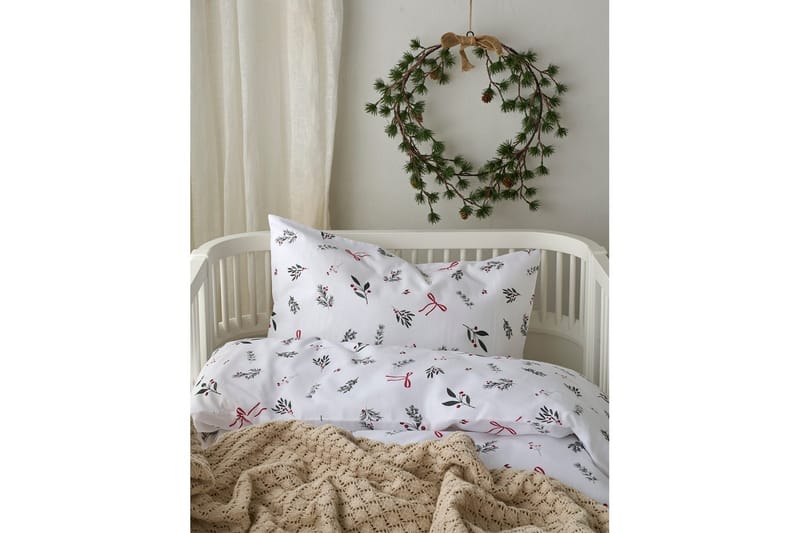 Påslakanset till Spjälsäng 2-Dels Julkvisten Röd - Röd - Textil & mattor - Barntextilier - Sängkläder barn - Bäddset barn