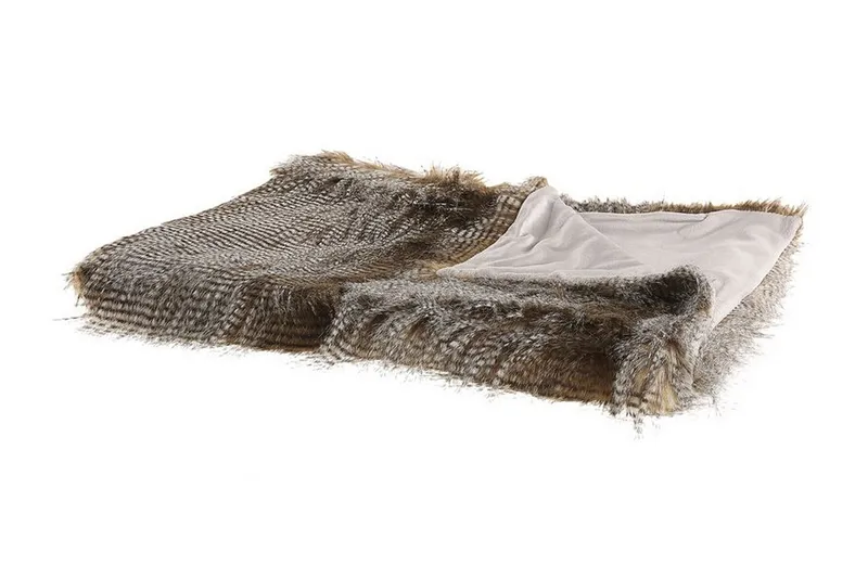 Asdad Pläd 150x200 cm Tvåsidig - Brun/Vit - Textil & mattor - Filt & pläd