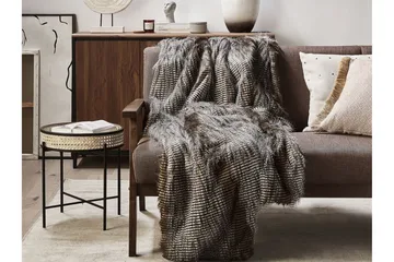 Asdad Pläd 150x200 cm Tvåsidig - Brun/Vit - Textil & mattor - Filt & pläd