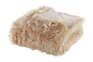 Pläd 200 x 220 cm ljusbrun DELICE - Brun - Textil & mattor - Filt & pläd