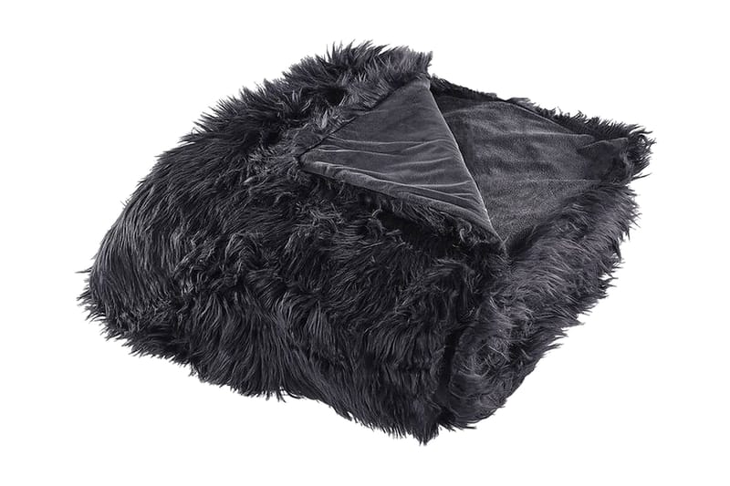 Pläd 200 x 220 cm svart DELICE - Svart - Textil & mattor - Filt & pläd