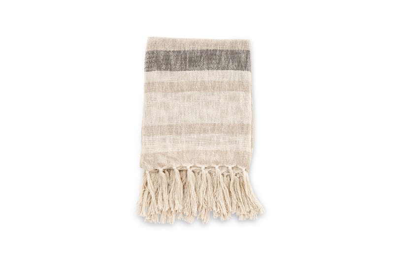 Sandy Pläd 130x170 cm - Offwhite/Mörkgrön/Beige - Textil & mattor - Filt & pläd