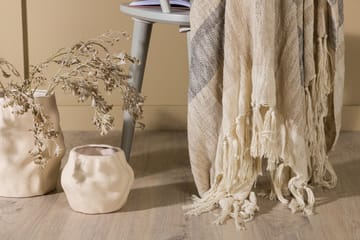 Sandy Pläd 130x170 cm - Offwhite/Mörkgrön/Beige - Textil & mattor - Filt & pläd