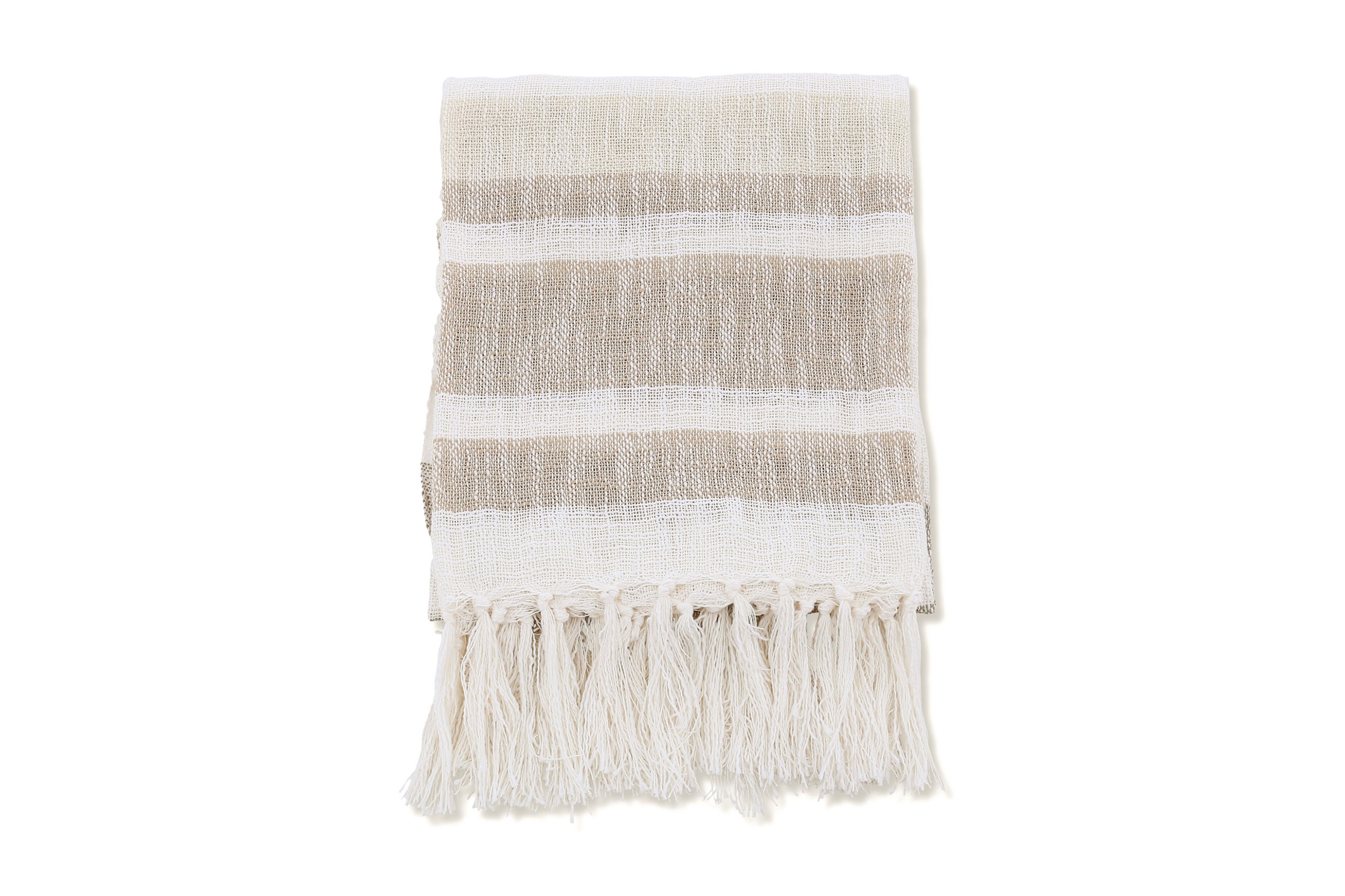Sandy Pläd 130x170 cm Offwhite/Beige/Brun